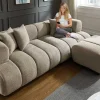 Riess-Ambiente Xxl Sofa > Modernes XXL Sofa ADLON 255cm champagner greige Bouclé Bigsofa Federkern inkl. Kissen
