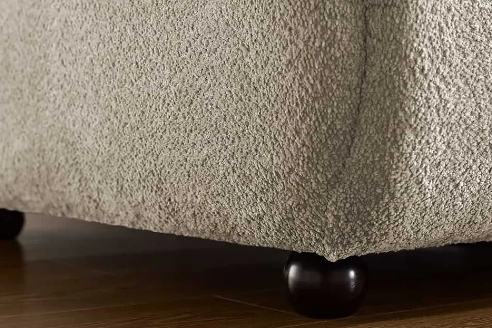 Riess-Ambiente Xxl Sofa > Modernes XXL Sofa ADLON 255cm champagner greige Bouclé Bigsofa Federkern inkl. Kissen