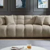 Riess-Ambiente Xxl Sofa > Modernes XXL Sofa CLOUD 260cm champagner greige Bouclé Bigsofa Federkern inkl. Kissen