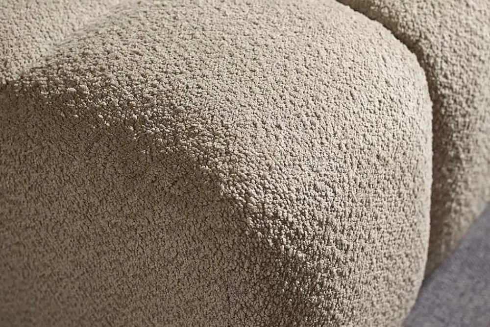 Riess-Ambiente Xxl Sofa > Modernes XXL Sofa CLOUD 260cm champagner greige Bouclé Bigsofa Federkern inkl. Kissen