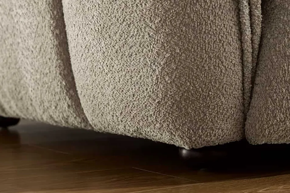 Riess-Ambiente Xxl Sofa > Modernes XXL Sofa CLOUD 260cm champagner greige Bouclé Bigsofa Federkern inkl. Kissen