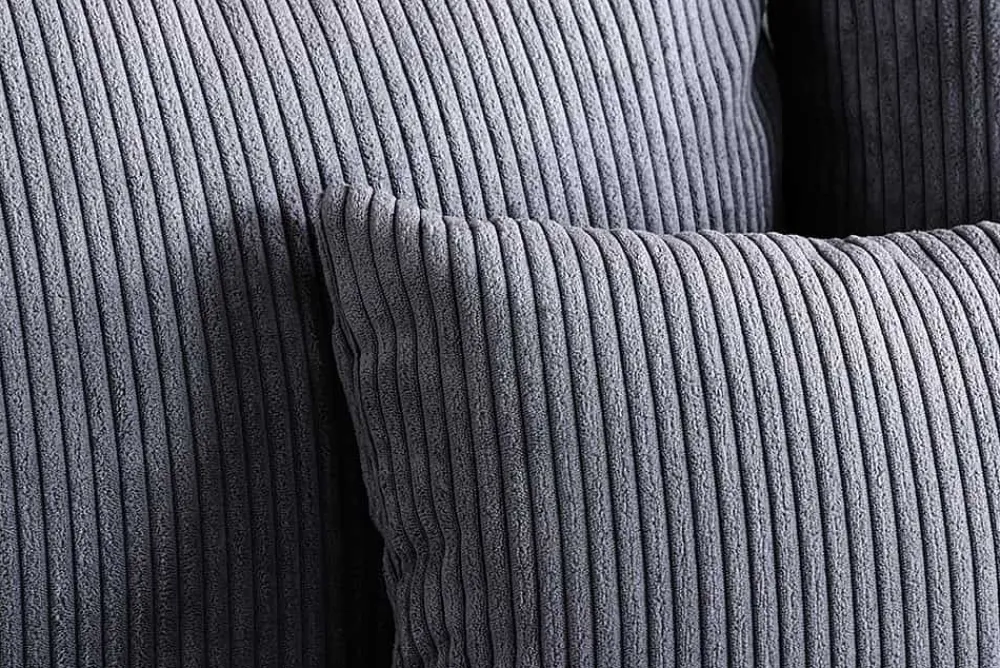 Riess-Ambiente Skandinavisch|Xxl Sofa > Modernes XXL Sofa ELEGANCIA 285cm anthrazit Cord inklusive Kissen Bigsofa