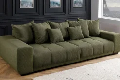 Riess-Ambiente Xxl Sofa > Modernes XXL Sofa ELEGANCIA 285cm grün Cord Federkern inklusive Kissen Bigsofa
