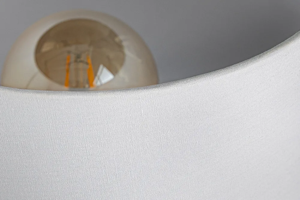 Riess-Ambiente Tischlampen > Moderne Tischlampe CLASSIC 60cm transparent recyceltes Glas weiß Stoffschirm