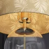 Riess-Ambiente Tischlampen > Moderne Tischlampe CLASSICO 50cm transparent Glas weiß gold Leinenschirm