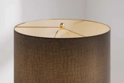 Riess-Ambiente Tischlampen > Moderne Tischlampe ELEGANCIA 70cm schwarz gold Keramik rund Stoffschirm