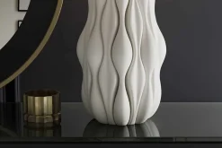 Riess-Ambiente Tischlampen > Moderne Tischlampe ELEGANCIA 65cm weiß gold Keramik weißer Leinenschirm