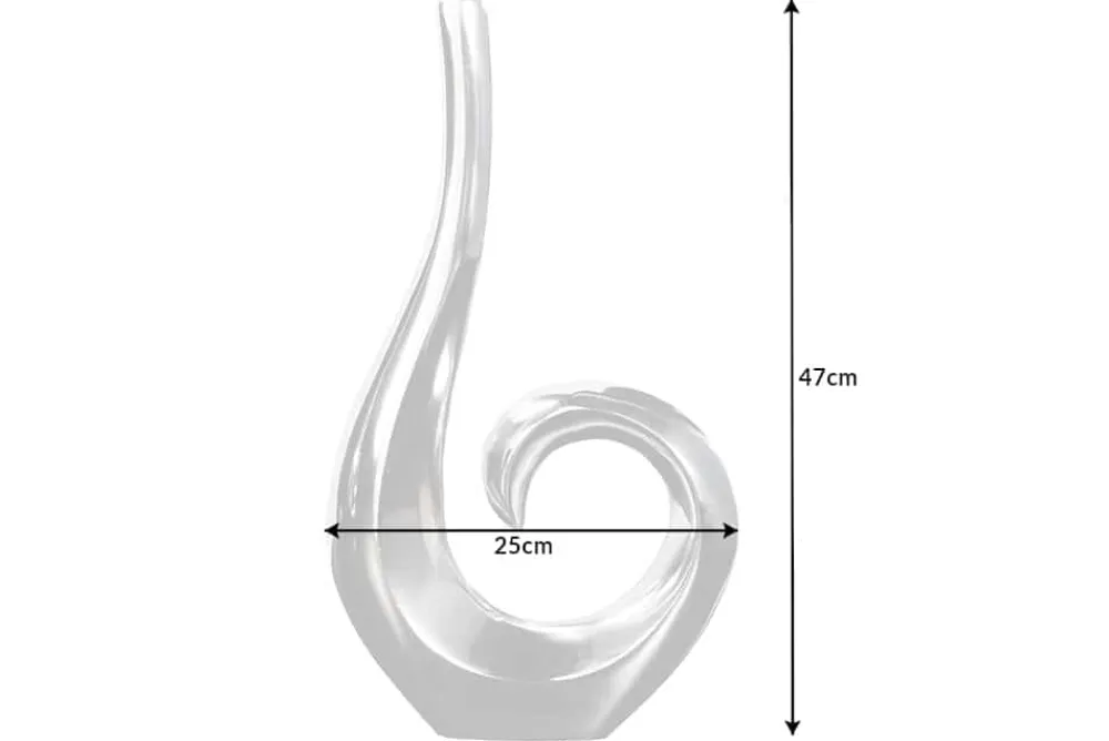 Riess-Ambiente Dekoration|Vasen > Moderne Vase WAVE 47cm silber Aluminium poliert Dekoration