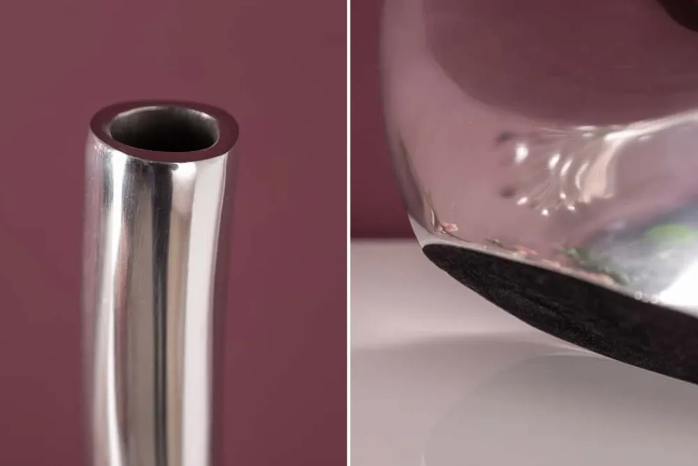 Riess-Ambiente Dekoration|Vasen > Moderne Vase WAVE 47cm silber Aluminium poliert Dekoration