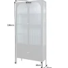 Riess-Ambiente Vitrinen > Moderne Vitrine PARIS 180cm schwarz gold Riffelglas Metall Highboard Schrank