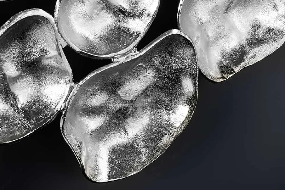 Riess-Ambiente Wanddekoration > Moderne Wanddekoration VARIATION 105cm silber Metall handmade
