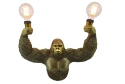 Riess-Ambiente Wandleuchten > Moderne Wandlampe KING APE 50cm gold Affen-Skulptur handmade