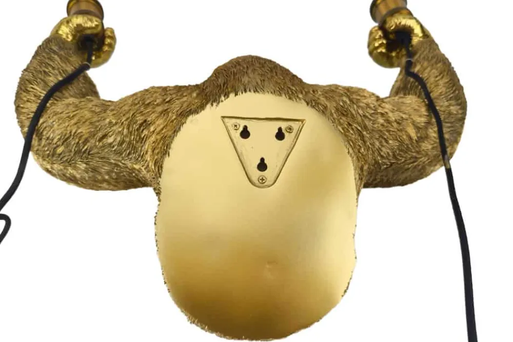 Riess-Ambiente Wandleuchten > Moderne Wandlampe KING APE 50cm gold Affen-Skulptur handmade