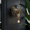 Riess-Ambiente Wandleuchten > Moderne Wandlampe RHINO 40cm gold Nashorn-Skulptur handmade