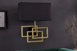 Riess-Ambiente Goldene Möbel|Wandleuchten > Moderne Wandleuchte ATLANTIS 44cm gold Stoffschirm schwarz Lampe