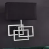 Riess-Ambiente Wandleuchten > Moderne Wandleuchte ATLANTIS 44cm silber Stoffschirm schwarz Lampe
