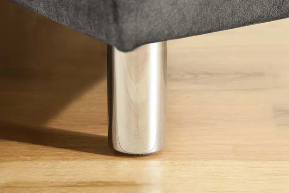 Riess-Ambiente Samt Möbel|Xxl Sofa > Moderne Wohnlandschaft KENT 220cm grau Samt Ecksofa Federkern inkl. Hocker und Kissen