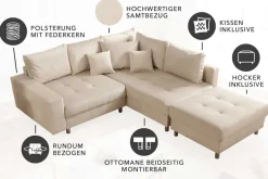 Riess-Ambiente Samt Möbel|Skandinavisch ><noscript><img width=
