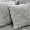 Riess-Ambiente Skandinavisch|Xxl Sofa > Moderne Wohnlandschaft KENT 220cm grau Strickstoff Ecksofa inkl. Hocker und Kissen