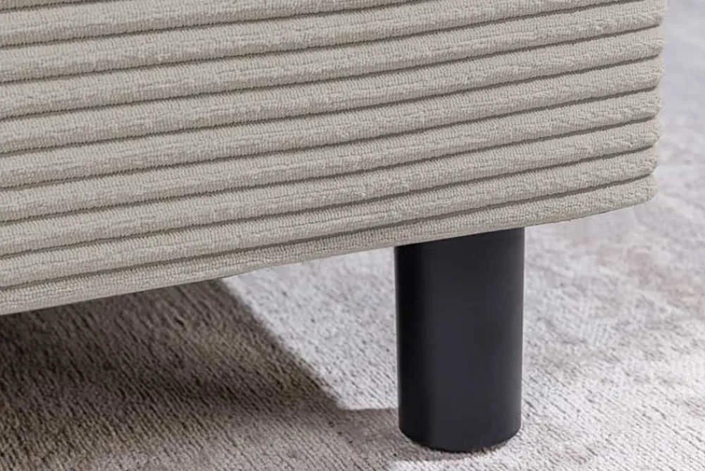 Riess-Ambiente Xxl Sofa > Moderne XXL Wohnlandschaft KENT 305cm greige Cord Bigsofa inkl. Hocker Federkern