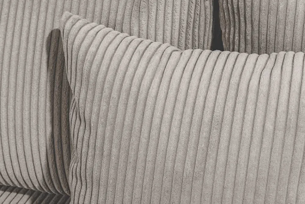Riess-Ambiente Xxl Sofa > Moderne XXL Wohnlandschaft KENT 305cm greige Cord Bigsofa inkl. Hocker Federkern