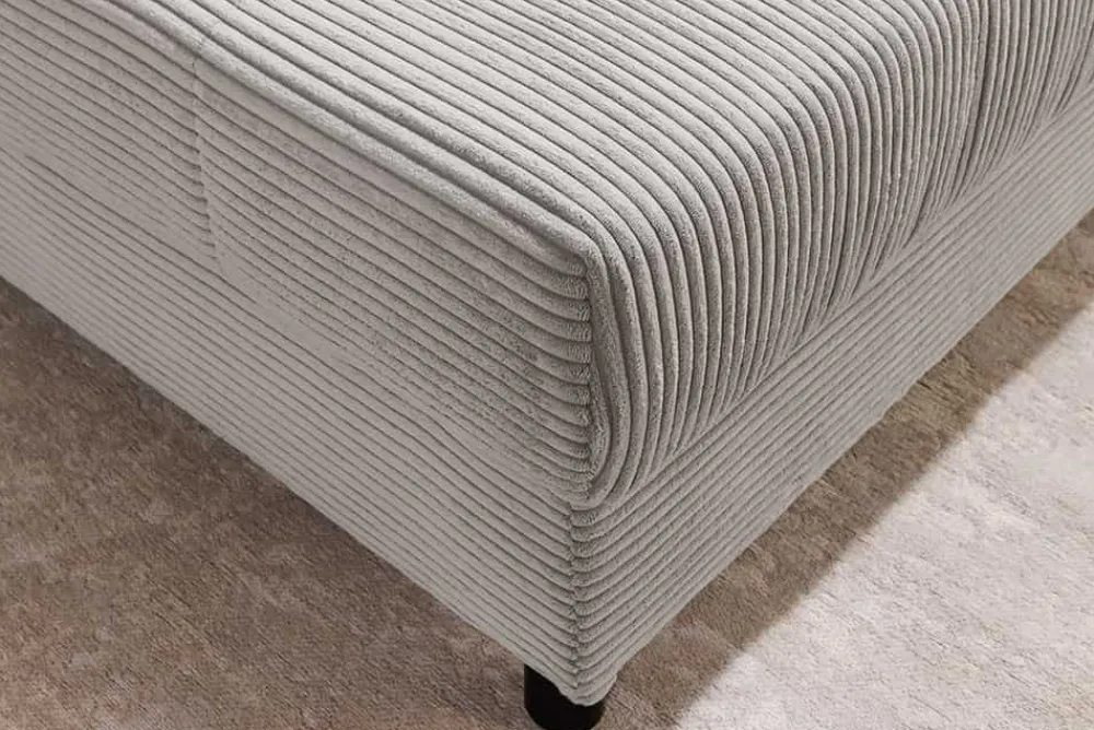 Riess-Ambiente Xxl Sofa > Moderne XXL Wohnlandschaft KENT 305cm greige Cord Bigsofa inkl. Hocker Federkern