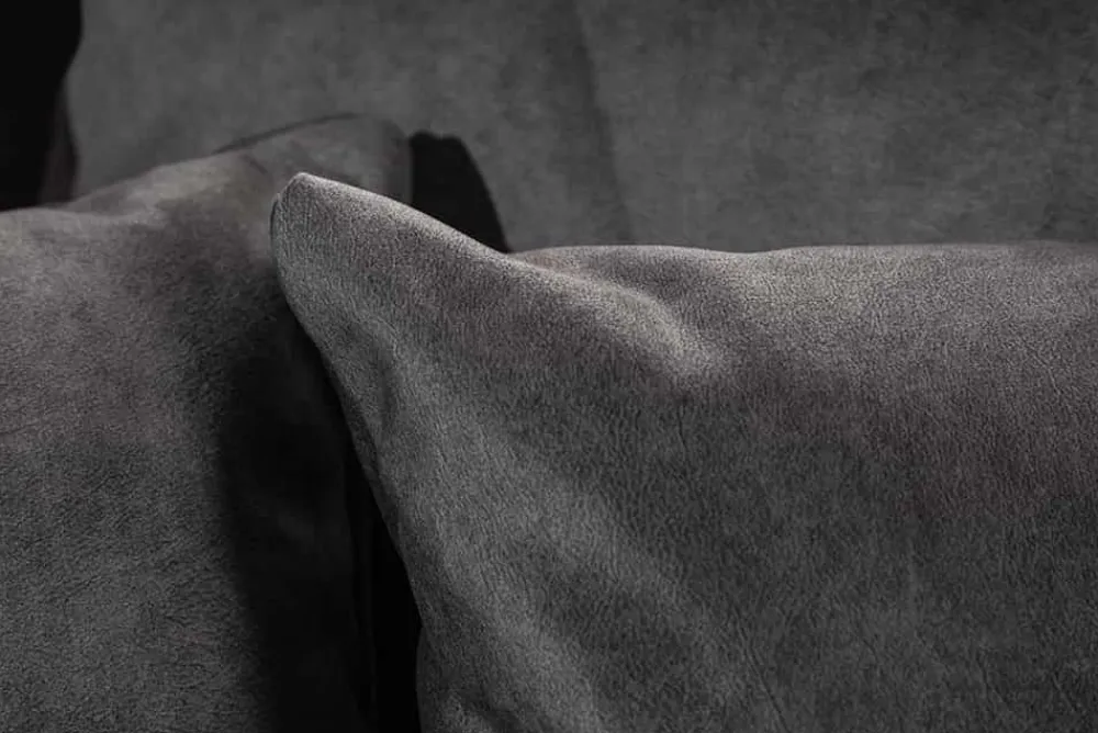 Riess-Ambiente Samt Möbel|Xxl Sofa > Moderne XXL Wohnlandschaft KENT 305cm grau Samt Bigsofa inkl. Hocker Federkern