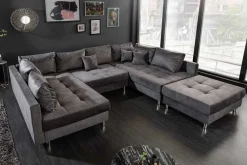 Riess-Ambiente Samt Möbel|Xxl Sofa ><noscript><img width=
