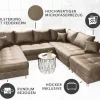 Riess-Ambiente Xxl Sofa|Ecksofa > Moderne XXL Wohnlandschaft KENT 305cm taupe Federkern Bigsofa inkl. Hocker