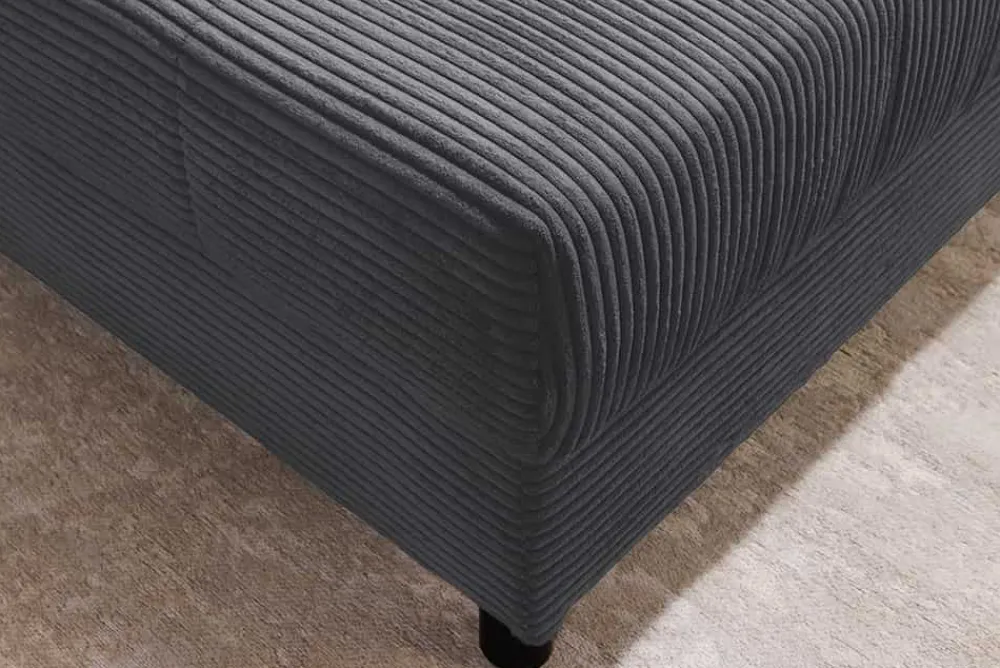 Riess-Ambiente Xxl Sofa > Moderne XXL Wohnlandschaft KENT 305cm anthrazit Cord Bigsofa inkl. Hocker Federkern