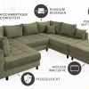 Riess-Ambiente Xxl Sofa > Moderne XXL Wohnlandschaft KENT 305cm grün Cord Bigsofa inkl. Hocker Federkern
