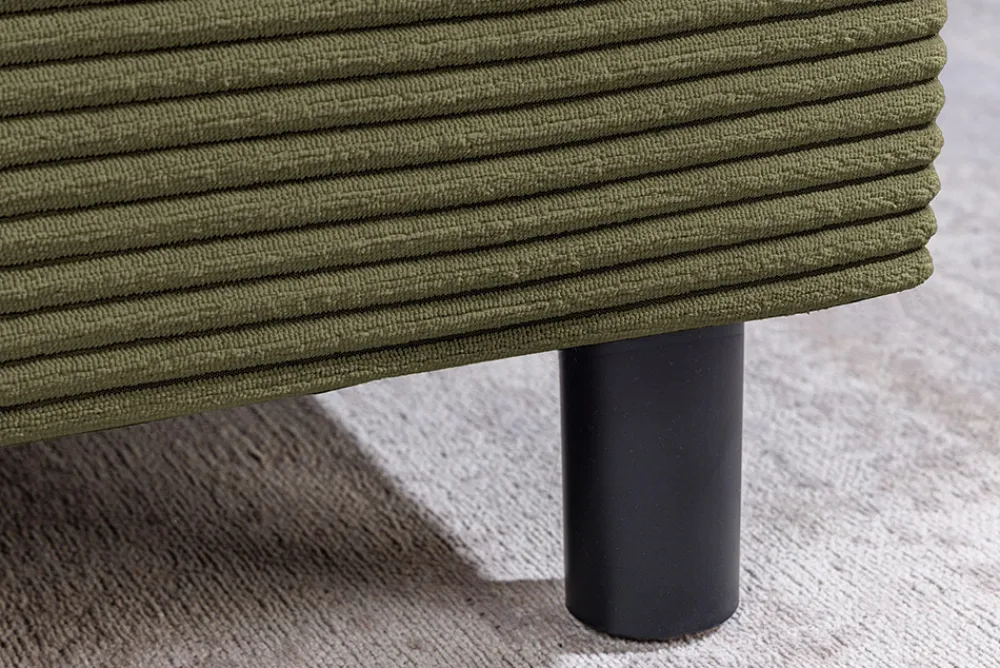Riess-Ambiente Xxl Sofa > Moderne XXL Wohnlandschaft KENT 305cm grün Cord Bigsofa inkl. Hocker Federkern