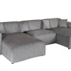 Riess-Ambiente Skandinavisch|Xxl Sofa > Moderne XXL Wohnlandschaft SIGNATUR 370cm grau Chenille Cremona U-Form Sofa inkl. Kissen