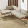 Riess-Ambiente Skandinavisch|Sitzgruppen > Modulare Garten Sitzgruppe ORLANDO LOUNGE 240cm champagner greige Aluminium wetterfest inkl. Kissen