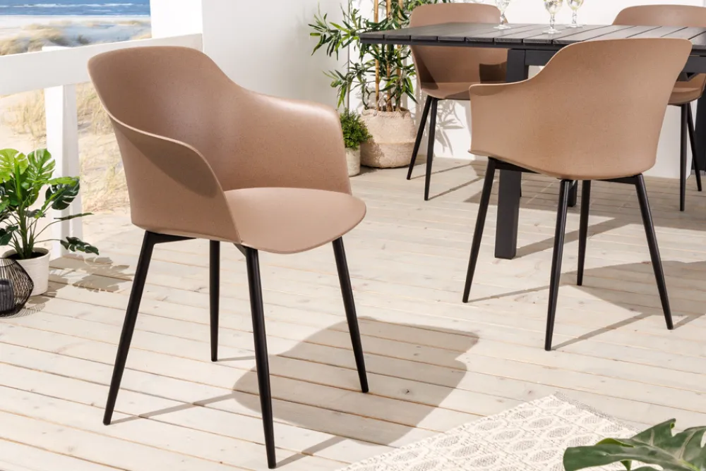 Riess-Ambiente Gartenstühle > Nachhaltiger Design Stuhl UPCYCLING ME braun 70% Kaffeefaser Indoor Outdoor