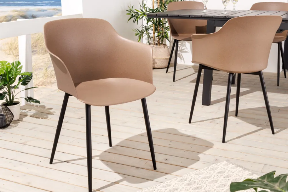 Riess-Ambiente Gartenstühle > Nachhaltiger Design Stuhl UPCYCLING ME braun 70% Kaffeefaser Indoor Outdoor