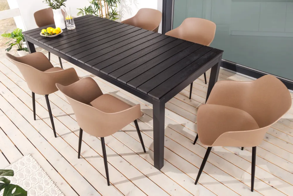 Riess-Ambiente Gartenstühle > Nachhaltiger Design Stuhl UPCYCLING ME braun 70% Kaffeefaser Indoor Outdoor
