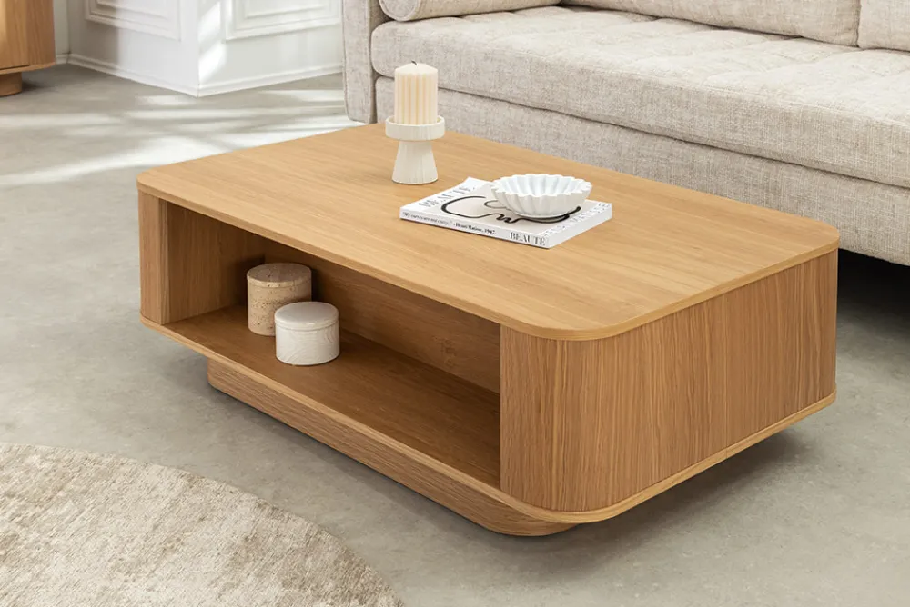 Riess-Ambiente Skandinavisch|Couchtische & Truhen > Nordischer Couchtisch VALHALLA WOOD 100cm natur Eichenholz mit Schublade
