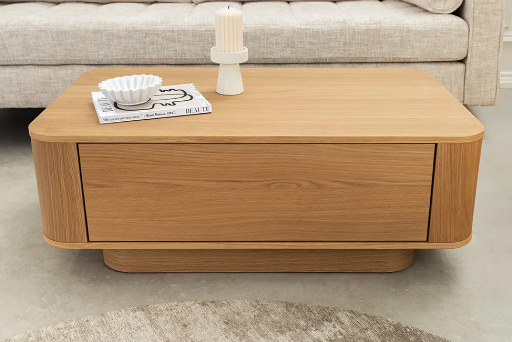 Riess-Ambiente Skandinavisch|Couchtische & Truhen > Nordischer Couchtisch VALHALLA WOOD 100cm natur Eichenholz mit Schublade