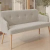Riess-Ambiente Skandinavisch|Sitzbänke > Nordische Sitzbank SCANDINAVIA MEISTERSTÜCK 115cm beige natur Massivholz mit Armlehne