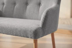 Riess-Ambiente Skandinavisch|Sitzbänke > Nordische Sitzbank SCANDINAVIA MEISTERSTÜCK 115cm grau natur Massivholz mit Armlehne
