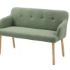 Riess-Ambiente Skandinavisch|Sitzbänke > Nordische Sitzbank SCANDINAVIA MEISTERSTÜCK 115cm salbei natur Massivholz mit Armlehne