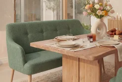 Riess-Ambiente Skandinavisch|Sitzbänke > Nordische Sitzbank SCANDINAVIA MEISTERSTÜCK 115cm salbei natur Massivholz mit Armlehne