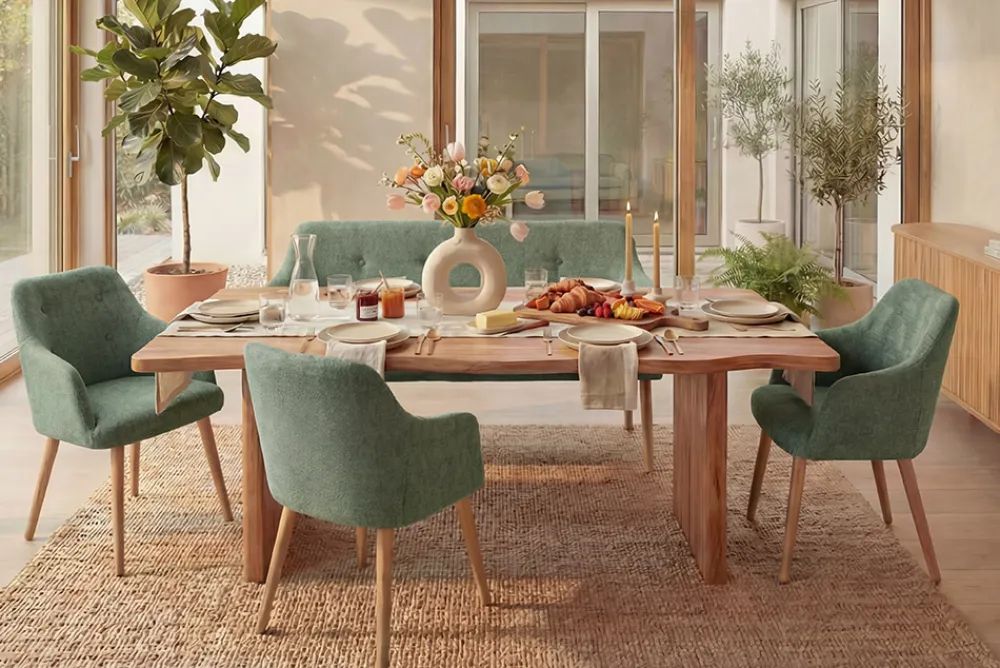 Riess-Ambiente Skandinavisch|Sitzbänke > Nordische Sitzbank SCANDINAVIA MEISTERSTÜCK 115cm salbei natur Massivholz mit Armlehne