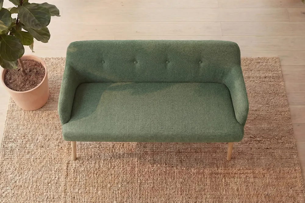 Riess-Ambiente Skandinavisch|Sitzbänke > Nordische Sitzbank SCANDINAVIA MEISTERSTÜCK 115cm salbei natur Massivholz mit Armlehne