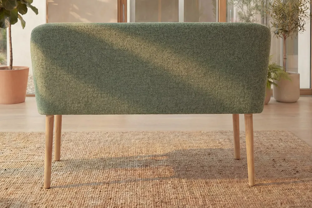 Riess-Ambiente Skandinavisch|Sitzbänke > Nordische Sitzbank SCANDINAVIA MEISTERSTÜCK 115cm salbei natur Massivholz mit Armlehne