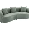 Riess-Ambiente Skandinavisch|3-Sitzer Sofa > Organisches Sofa ATELIER 230cm salbei Bouclé 3-Sitzer Couch inkl. Kissen