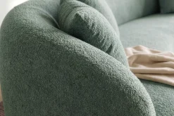 Riess-Ambiente Skandinavisch|3-Sitzer Sofa > Organisches Sofa ATELIER 230cm salbei Bouclé 3-Sitzer Couch inkl. Kissen