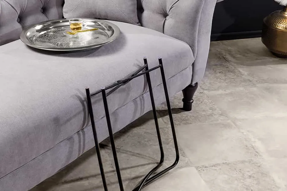 Riess-Ambiente Beistelltische > Orientalischer Beistelltisch CASABLANCA 50cm silber schwarz Tablett abnehmbar klappbar