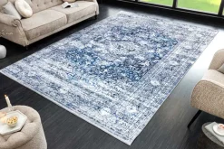 Riess-Ambiente Teppiche > Orientalischer XXL Teppich OLD MARRAKESCH 350x240cm grau blau Flachgewebe